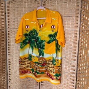 Vintage Tiki Palm Hawaiian Shirt